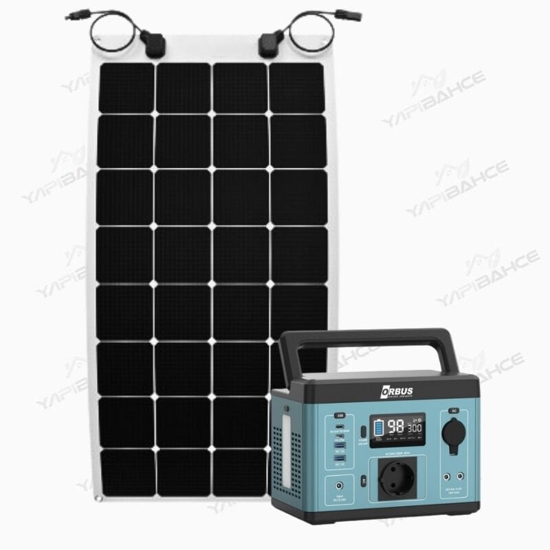 Yapı Solar Orbus 300 W Taşınabilir Güç Kaynağı Power Station 110WP Esnek Panel Paketi