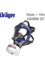 Drager X-plore 6300 Tek Filtreli Tam Yüz Gaz Maskesi + Rd40 A2b2e2k1 6738802 Filtresi