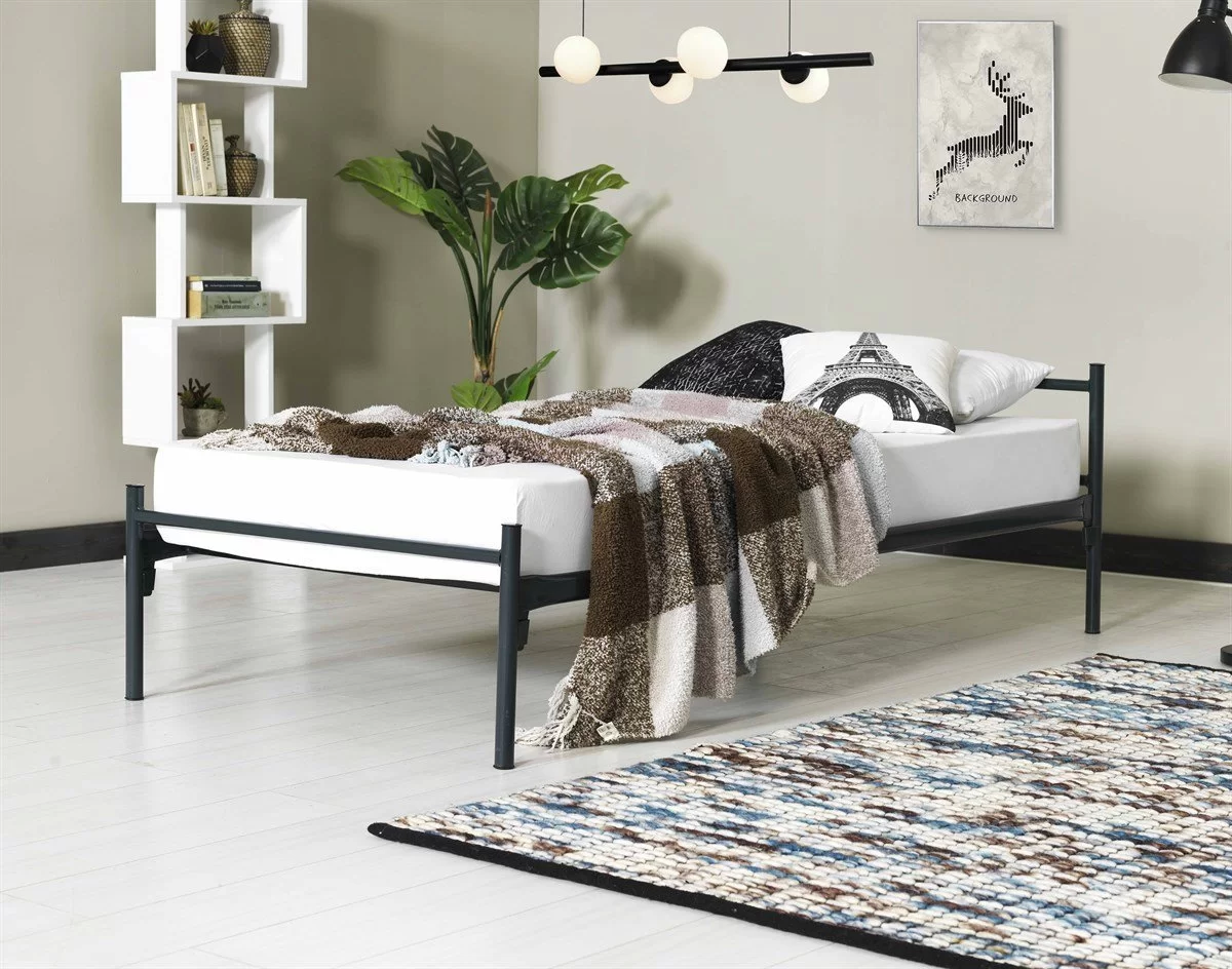 Linda Tek Kişilik Genç-çocuk Yatak Odası Ferforje Metal 90x190 90x200 Karyola