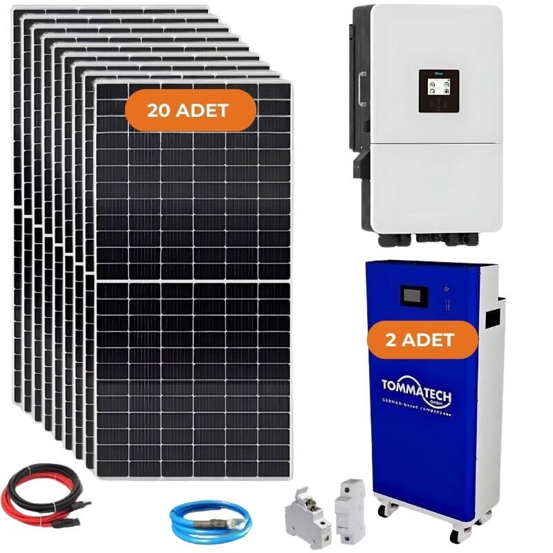Deye XL Hibrit 20 Kw Lityum Akülü Hazır Solar Enerji Paketi