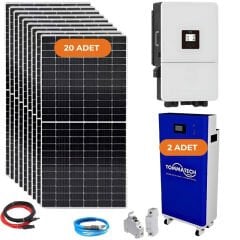 Deye XL Hibrit 20 Kw Lityum Akülü Hazır Solar Enerji Paketi