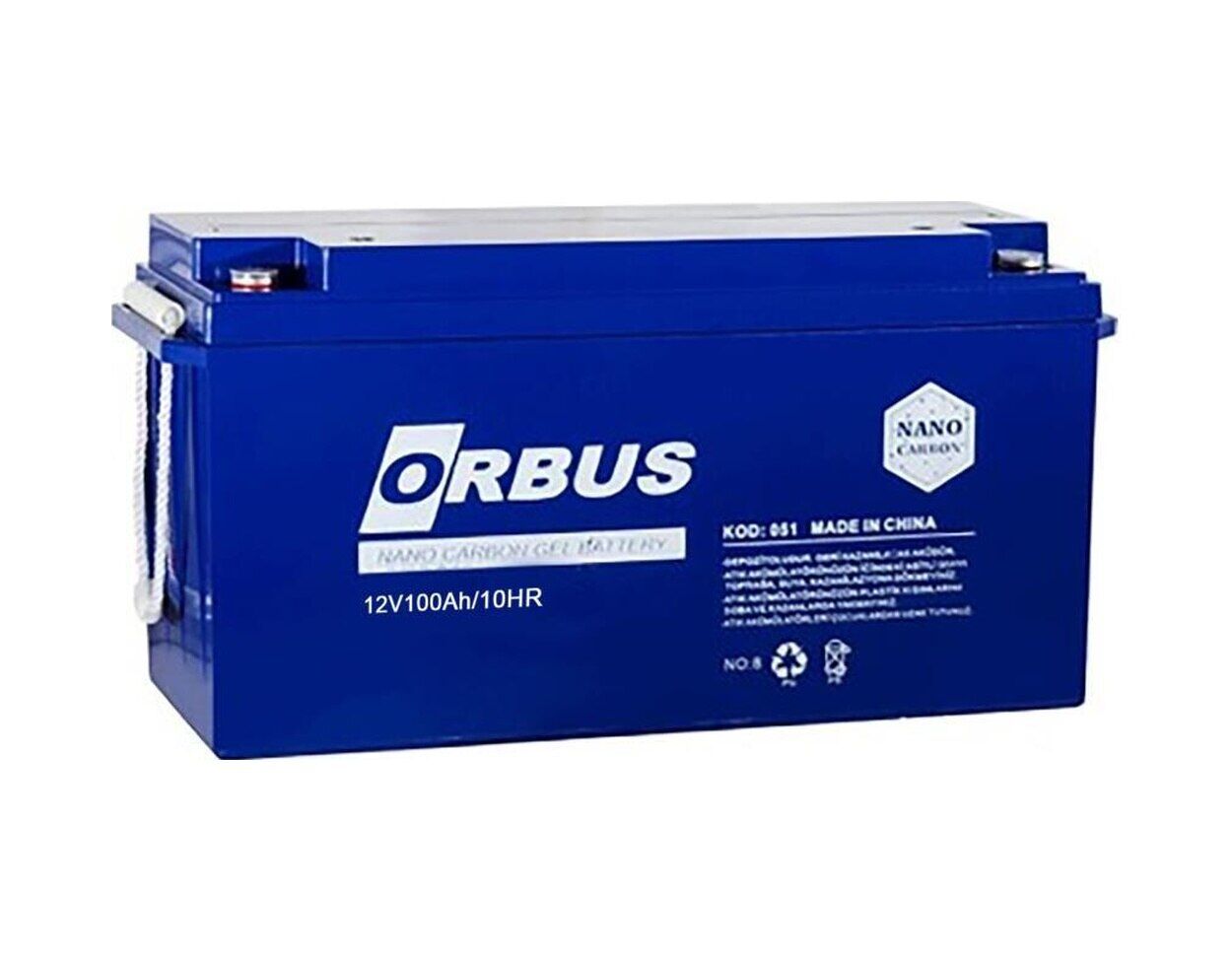 Orbus 12 Volt 100 Amper Jel Akü Karbon Jel Akü Derin Döngü
