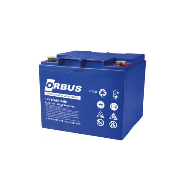 Orbus 12V 42 Ah Engelli Araç Aküsü