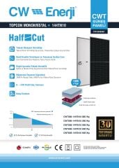 Cw Enerji Cwt 595 W Half Cut Topcon Multi Busbar Güneş Paneli 16 Adet