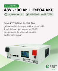 Orbit 48V 100Ah Ekranlı LifePO4 Lityum Akü