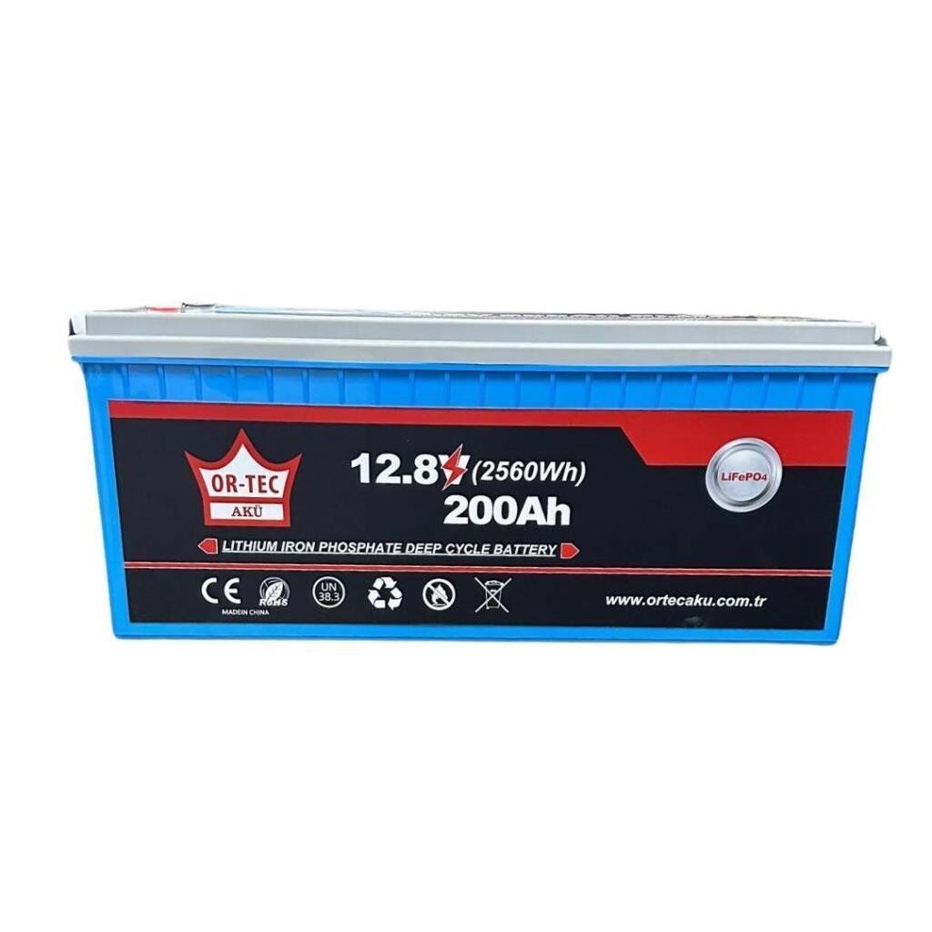 Ortec 12.8V 200AH LiFePO4 Lityum Akü