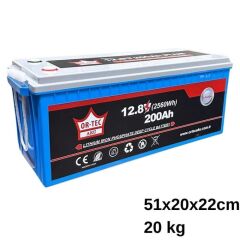 Ortec 12.8V 200AH LiFePO4 Lityum Akü