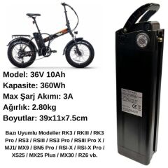 Ortec 36V 10Ah Elektrikli Bisiklet Aküsü