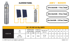 Mexxsun Dc Pompa 0,8hp 600w (screw Type) (4ss600-48n)