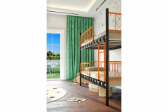 Argimo Metis Siyah Turuncu Çift Katlı Ekstra Korkuluklu Güvenlikli Ranza