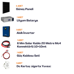 Yapı Solar 5 Kw Lityum Akülü Hazır Solar Enerji Paketi TOM-51