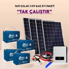 Yapı Solar 3 Kw Mppt Bağ Evi Hazır Güneş Enerjisi Paketi Tak Çalıştır