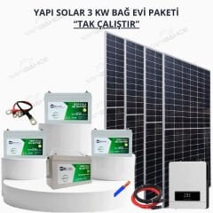 Yapı Solar 3 Kw Mppt Bağ Evi Hazır Güneş Enerjisi Paketi Tak Çalıştır