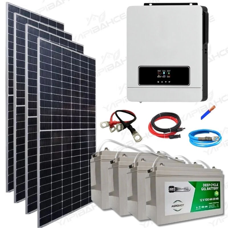 Yapı Solar 3 Kw Mppt Bağ Evi Hazır Güneş Enerjisi Paketi Tak Çalıştır