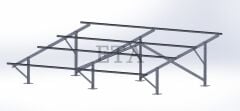 Yapı Solar Galvanizli Çelik Konstrüksiyon Düz Zemin Ayak Sehpası 2x2 4 Panellik Altyapı Seti