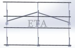 Yapı Solar Galvanizli Çelik Konstrüksiyon Düz Zemin Ayak Sehpası 2x2 4 Panellik Altyapı Seti