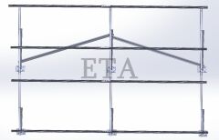 Yapı Solar Galvanizli Çelik Konstrüksiyon Düz Zemin Ayak Sehpası 2x2 4 Panellik Altyapı Seti