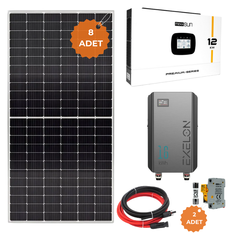 Yapısolar 16 kW Depolamalı 12 kW İnverterli Solar Enerji Paketi Tak Çalıştır