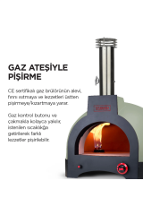 Hybrid 66 Gazlı Ve Odun Ateşli Taş Fırın - Yeşil - Pizza, Pide, Lahmacun, Ekmek, Güveç Taşfırını
