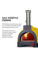 Hybrid 66 Gazlı Ve Odun Ateşli Taş Fırın - Sarı - Pizza, Pide, Lahmacun, Ekmek, Güveç Taşfırını