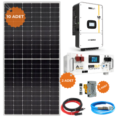 Mexxsun 12 kW Hibrit Lityum Akülü 220 V Solar Enerji Paketi