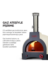 Hybrid 66 Gazlı Ve Odun Ateşli Taş Fırın - Bej - Pizza, Pide, Lahmacun, Ekmek, Güveç Taşfırını