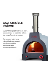 Hybrid 66 Gazlı Ve Odun Ateşli Taş Fırın - Mavi - Pizza, Pide, Lahmacun, Ekmek, Güveç Taşfırını
