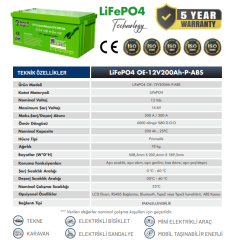 Orbit 12 V 200 Ah LifePO4 Marin Bluetooth Lityum Akü
