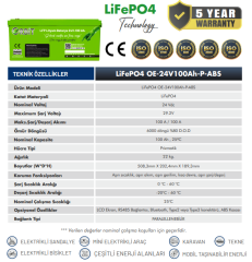 Orbit 24V 100Ah LifePO4 Marin Bluetooth Lityum Akü