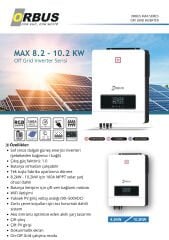 Orbus 48 V 8.2 Kw Mppt Tam Sinüs Akıllı İnverter