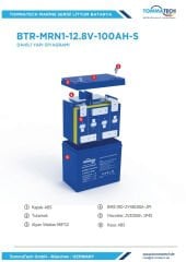 Tommatech Marine 12.8 V 100 Ah LiFePO4 ABS+PC Kasa Lityum Batarya