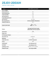 TommaTech Marine 25.6 V 200 Ah LİFEPO4 ABS+PC Kasa Lityum Batarya