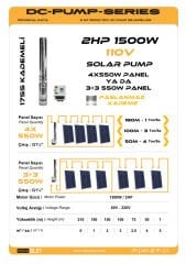Mexxsun 2 Hp 1500 W 110 V Dc Pompa (SS Impeller) (4RDSS4.8-203-110-1500)