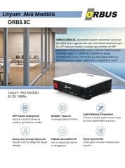 Orbus 51.2 V 100 Ah Lityum Lifepo4 LFP Akü